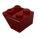 LEGO rot Steigung 2 x 2 (45°) Invertiert mit Weiß Stripe (Model Recht) Aufkleber mit flachem Abstandshalter darunter (3660)