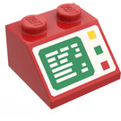 LEGO Red Slope 2 x 2 (45&deg;) with Computer Screen and Right Side Buttons (9434 / 80261)