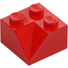 LEGO Rød Skråning 2 x 2 (45°) med Dobbel Concave (Ru overflate) (3046 / 4723)