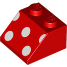 LEGO Rood Helling 2 x 2 (45°) met Wit Polka-Dots (3039 / 42211)