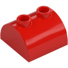 LEGO Rood Helling 2 x 2 Gebogen met 2 Noppen aan Top (30165)