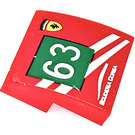 LEGO Rood Helling 2 x 2 Gebogen met 63 SCUDERIA CORSA Rechtsaf Sticker (15068)