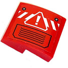 LEGO rouge Pente 2 x 2 Incurvé avec Caution Sign Autocollant (15068)