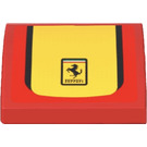 LEGO Red Slope 2 x 2 Curved with Ferrari Logo and Black and Yellow Stripes Sticker (15068)