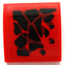 LEGO rouge Pente 2 x 2 Incurvé avec Feu Dragon Scales (La gauche) Autocollant (15068)
