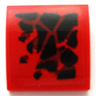 LEGO rouge Pente 2 x 2 Incurvé avec Feu Dragon Scales (Droite) Autocollant (15068)