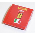 LEGO Red Slope 2 x 2 Curved with 'PIRELLI', 'FIAT, 'Ferrari' Logo, Italian Flag Sticker (15068)