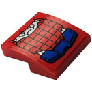 LEGO Rood Helling 2 x 2 Gebogen met Spider-Mech Foot Sticker (15068)