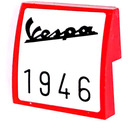 LEGO Rood Helling 2 x 2 Gebogen met Vespa 1946 Sticker (15068)
