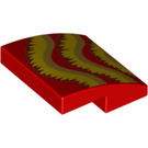 LEGO rouge Pente 2 x 2 Incurvé avec Jaune Incurvé Lines (15068 / 67523)