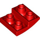 LEGO Rood Helling 2 x 2 x 0.7 Gebogen Omgekeerd (32803)