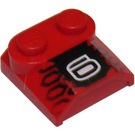 LEGO rouge Pente 2 x 2 x 0.7 Incurvé avec '6' sans extrémité incurvée (41855)