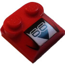 LEGO rouge Pente 2 x 2 x 0.7 Incurvé avec '66' sans extrémité incurvée (41855)