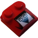 LEGO Rood Helling 2 x 2 x 0.7 Gebogen met '66' zonder gebogen uiteinde (41855 / 42702)