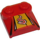 LEGO Rood Helling 2 x 2 x 0.7 Gebogen met Rood Draak zonder gebogen uiteinde (41855 / 47946)