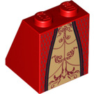LEGO rouge Pente 2 x 2 x 2 (65°) avec Gold De Affronter avec tube inférieur (74009 / 91754)