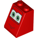 LEGO Rood Helling 2 x 2 x 2 (65°) met Rusteze Arched Eyebrow met buis aan de onderzijde (3678 / 95910)