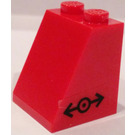 LEGO rot Steigung 2 x 2 x 2 (65°) mit Zug Logo Aufkleber mit Unterrohr (3678)
