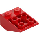 LEGO Red Slope 2 x 3 (25°) Inverted with Connections between Studs (2752 / 3747)