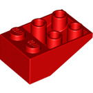 레고 빨간색 경사 2 x 3 (25°) 거꾸로 스터드 사이 연결 없음 (3747)