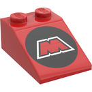 LEGO Rood Helling 2 x 3 (25°) met MTron logo met ruw oppervlak (3298)