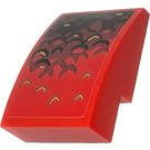LEGO Red Slope 2 x 3 Curved with Dragon Scales Sticker (24309)