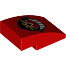 LEGO Rood Helling 2 x 3 Gebogen met Gezicht met Tanden (24309 / 81051)