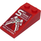 LEGO Red Slope 2 x 4 (18°) with 'SPY DRONE', 'JNO-LAUNCHER' Sticker (30363)