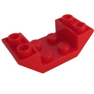 LEGO Red Slope 2 x 4 (45°) Double Inverted with Open Center (4871)