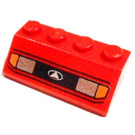 LEGO Rød Skråning 2 x 4 (45°) med Headlights og Svart Lines Mønster med ru overflate (82927 / 82928)