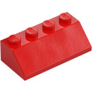 LEGO Rojo Con pendiente 2 x 4 (45°) con superficie rugosa (3037)