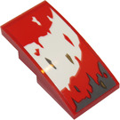 LEGO rouge Pente 2 x 4 Incurvé avec Dark Stone grise, Dark Tan, rouge et blanc Patches Autocollant (93606)