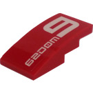 LEGO Red Slope 2 x 4 Curved with Fire Mech 62DOM9 Front Leg Sticker (93606)