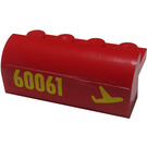 LEGO Red Slope 2 x 4 x 1.3 Curved with '60061' and Plane Sticker (6081)