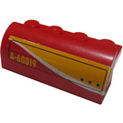 LEGO Red Slope 2 x 4 x 1.3 Curved with "A-60019" Right Sticker (6081)