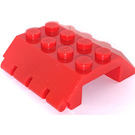 LEGO Rojo Con pendiente 4 x 4 (45°) Doble con Bisagra (4857)