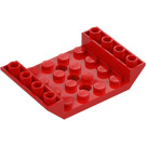 LEGO Rød Skråning 4 x 6 (45°) Dobbel Omvendt med Open Senter med 3 hull (30283 / 60219)