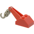 LEGO Red Slope 45° 2 x 3 x 1.3 Double with Light Gray Hook (9351)