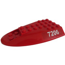 LEGO rot Steigung 6 x 10 mit Doppelt Bow mit '7206' (Both Sides) Aufkleber (87615)