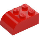 LEGO Rojo Con pendiente Ladrillo 2 x 3 con Parte superior curva (6215)