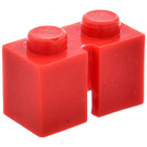 LEGO Rojo Slotted Ladrillo 1 x 2 (1 Ranura)