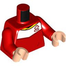 LEGO Rood Voetbal Player Torso met Licht Vleeskleur Handen (973 / 76382)