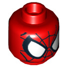 LEGO Red Spider-Man Head (Recessed Solid Stud) (3626)