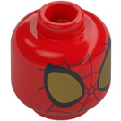 LEGO Punainen Spidey jossa Gold Hämähäkki logo Minihahmo Pää (Turvanuppi) (3274 / 106839)