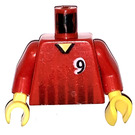 LEGO Rood Sport Torso Player Nr.9 (973)