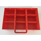 LEGO Red Storage Bin with Handle and Slots for Nine Compartments (2746)