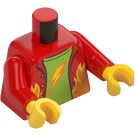 LEGO Rood Stuntz Bestuurder (Lightning) Minifiguur Torso (973 / 76382)