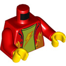 LEGO rot Stuntz Driver (Lightning) Minifig Torso (973 / 76382)