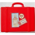 LEGO rot Koffer mit Film Scharnier mit Groß Ben Clock Aufkleber (33007)