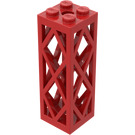 LEGO rot Support 2 x 2 x 5 Lattice Pillar (Complete)